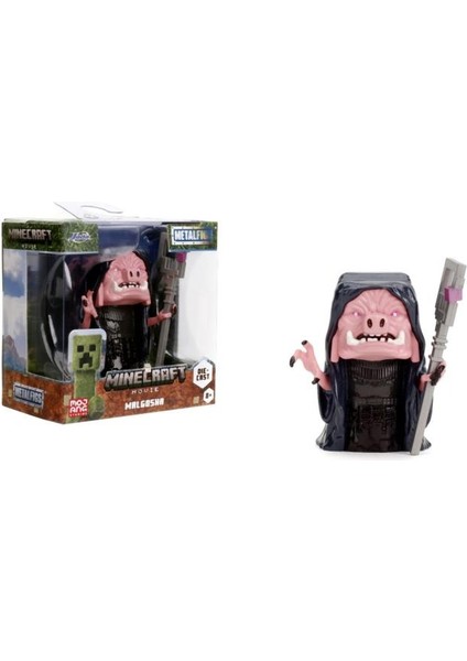 Minecraft Film Figürleri Dörtlü Full Set - 6cm Metal - Lisanslı Steve - Wolf - Creeper - Malgohsa