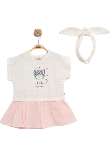 Bandanali Muslin Elbise Pembe