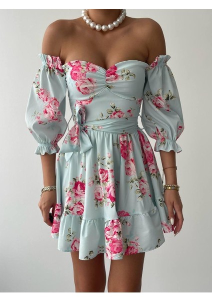 Mottisfashion Rucka Belden Bağlamalı Mini Elbise fiyatları