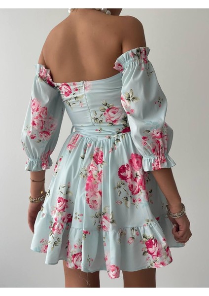 Mottisfashion Rucka Belden Bağlamalı Mini Elbise