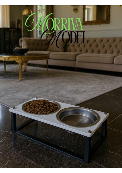 Kedi ve Köpekler Için Sağlıklı Yeme Standı, Paslanmaz Çelik Şık Tasarım ve Kaymaz Ayaklar