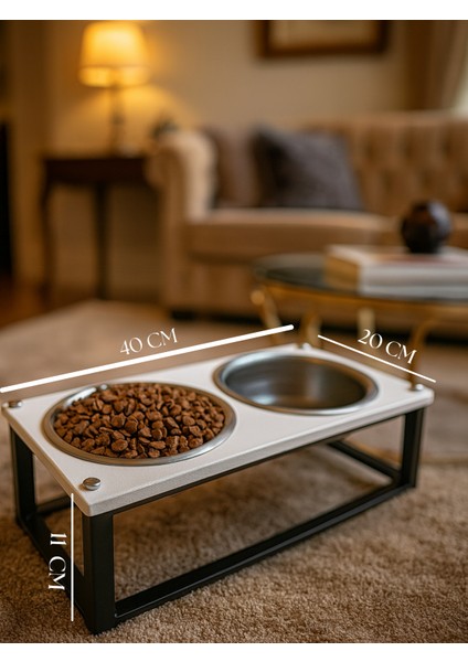 Kedi ve Köpekler Için Sağlıklı Yeme Standı, Paslanmaz Çelik Şık Tasarım ve Kaymaz Ayaklar modelleri