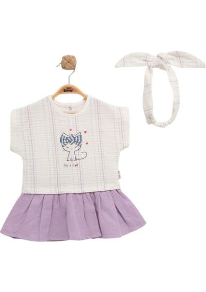 Bandanali Muslin Elbise Lila