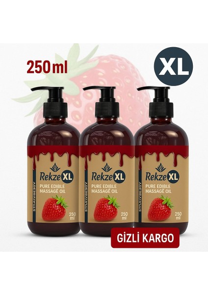 Doğal Çilek Aromalı Vücut Yağı Seti – 3X250 ml