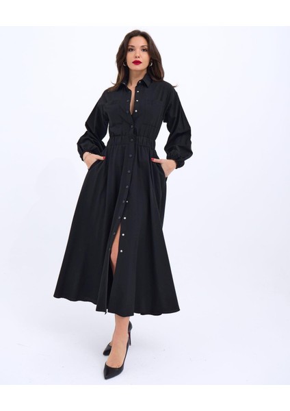 Mottisfashion 5903 Elbise-Siyah