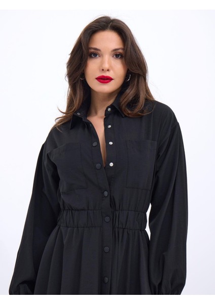 Mottisfashion 5903 Elbise-Siyah