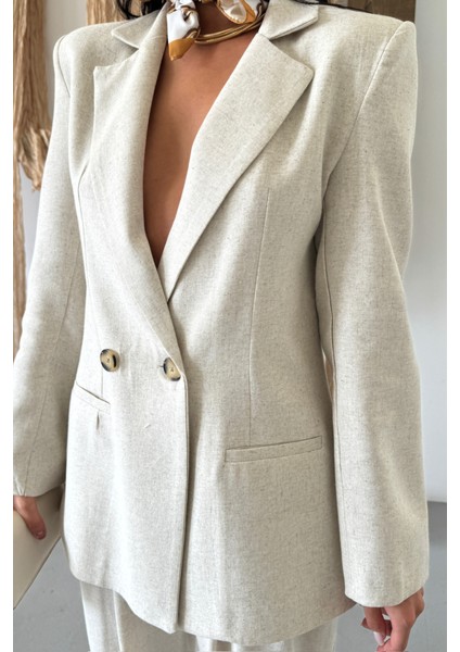 Mottisfashion Keten Ceket - Pantolon Takım - Ham fırsatları