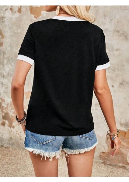 Mottisfashion Kadın Kısa Kollu V Yakalı Viskon Bluz indirimleri