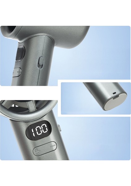 Taşınabilir Şarjlı Dijital LED Göstergeli El Fanı Ayarlanabilir Üfleme Hızı 1800 Mah modelleri