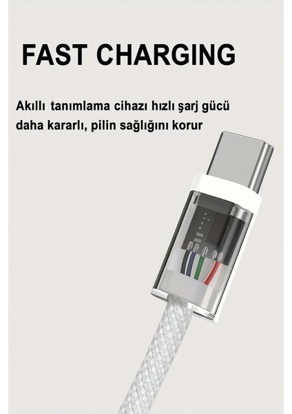 Xiaomi-Oppo-Redmi-Huawei-Apple Iphone-Samsung Uyumlu Hasır 30W Hızlı Şarj Kablosu fırsatları