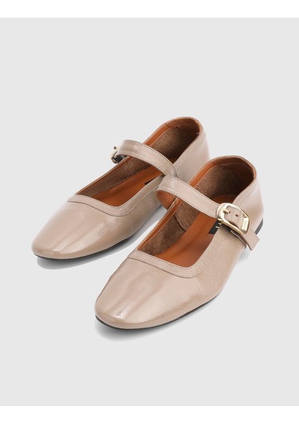 Kaori Kırışık Rugan Deri Koyu Vizon Kadın Loafer Ayakkabı modelleri