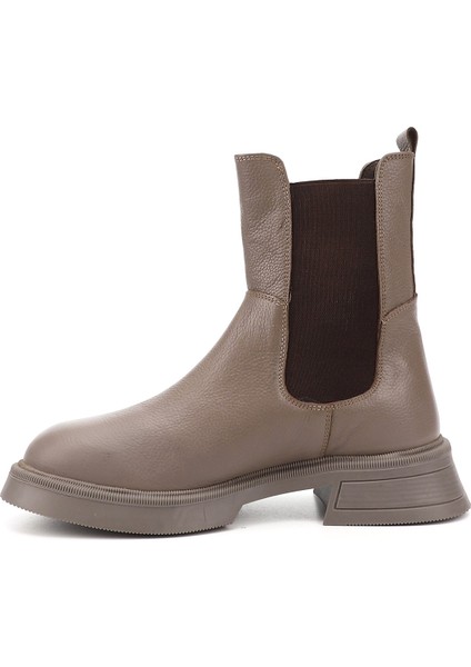 Kadın Vizon Kalın Taban Hakiki Deri Chelsea Bot modelleri
