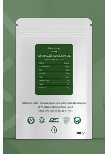 Glütensiz Çiğ Karabuğday Unu 500 Gr fiyatları