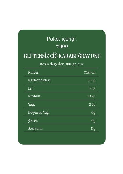 Glütensiz Çiğ Karabuğday Unu 500 Gr modelleri