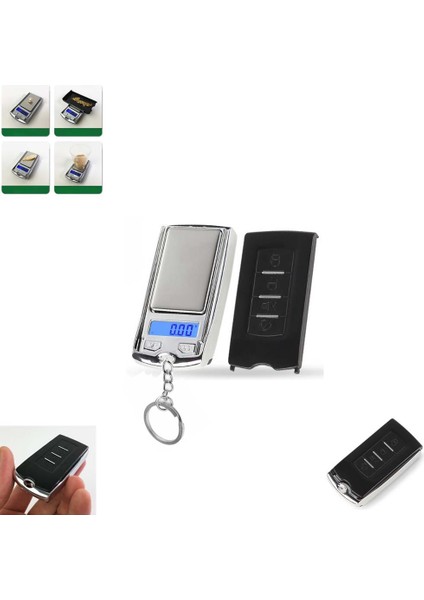 Mini Dijital Hassas Cep Ölçeği Araba Anahtarı Görünümlü Terazi Mücevher Vb. Terazisi LCD Ekran Elektronik Kuyumcu Tartısı Anahtarlık (Max: 200 Gr.)
