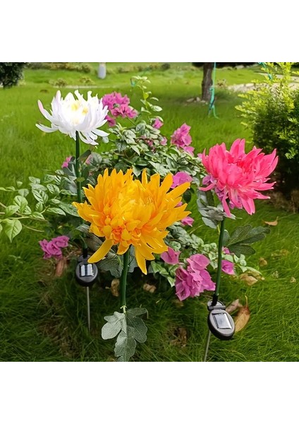 Güneş Enerjili Krizantem Kasımpatı Çiçeği Dış Mekan LED Aydınlatma Solar Chrysanthemum indirimleri