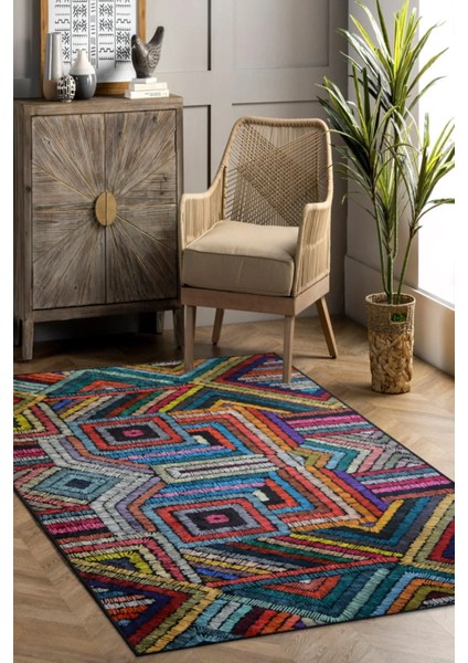 Dijital Kaymaz Yıkanabilir Gri Bej Salon Halısı Mutfak Halısı Koridor Halısı Balkon Halısı Yolluk