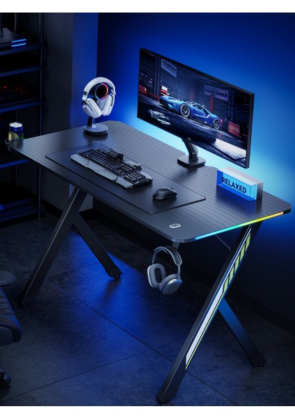 Rgb Işıklı Oyuncu Masası – 120X60 cm | Kulaklık Askısı ve Bardaklık Dahil fiyatları