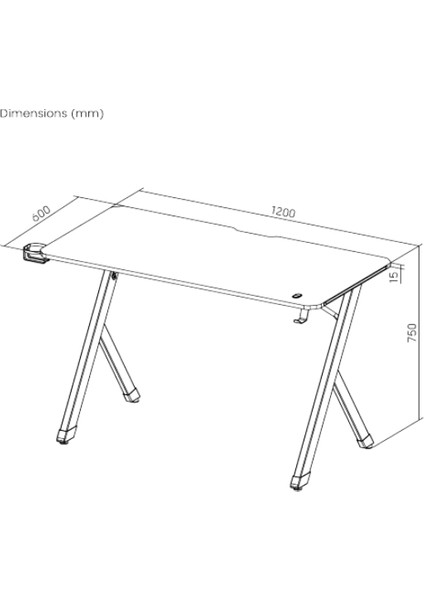 Rgb Işıklı Oyuncu Masası – 120X60 cm | Kulaklık Askısı ve Bardaklık Dahil