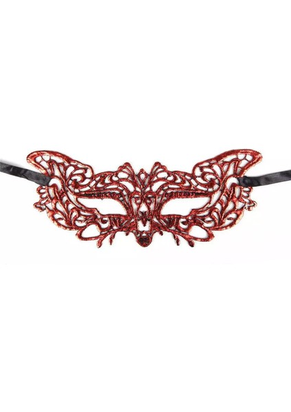 Kırmızı Dantel Masquerade Maskesi 9 No fırsatları