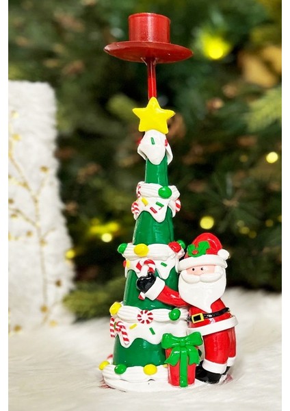 Yılbaşı Şamdan Çam Ağacı Noel Baba Mumluk modelleri