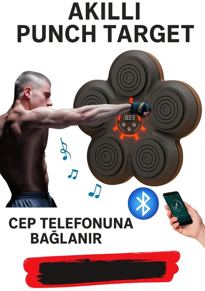 Bluetooth Bağlantılı Akıllı Boks Antrenman Cihazı – Müzikli ve Işıklı Hedef