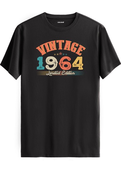 Echo Vintage Tişört 1964 Tarihli Doğum Günü Hediyesi Bisiklet Yaka Vintage Tshirt