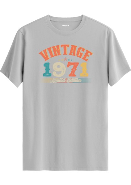 Echo Vintage Tişört 1971 Tarihli Doğum Günü Hediyesi Bisiklet Yaka Vintage Tshirt