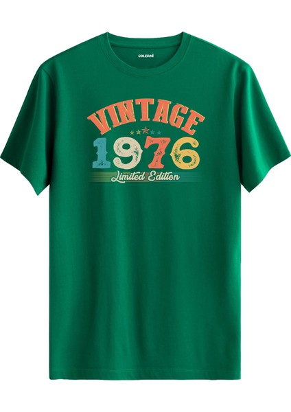 Echo Vintage Tişört 1976 Tarihli Doğum Günü Hediyesi Bisiklet Yaka Vintage Tshirt