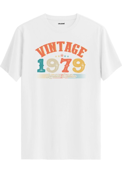 Echo Vintage Tişört 1979 Tarihli Doğum Günü Hediyesi Bisiklet Yaka Vintage Tshirt