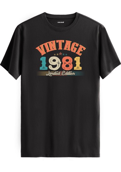Echo Vintage Tişört 1981 Tarihli Doğum Günü Hediyesi Bisiklet Yaka Vintage Tshirt