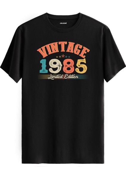 Echo Vintage Tişört 1985 Tarihli Doğum Günü Hediyesi Bisiklet Yaka Vintage Tshirt