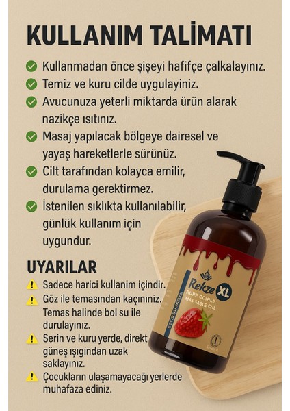 4 Adet Büyük Boy Gül Aromalı Masaj Yağı Etkili Yenilir Aromaterapi 250 ml