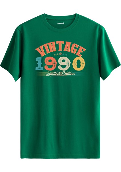 Echo Vintage Tişört 1990 Tarihli Doğum Günü Hediyesi Bisiklet Yaka Vintage Tshirt