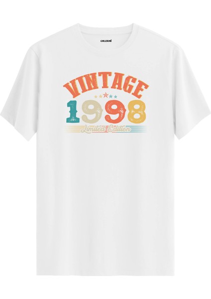 Echo Vintage Tişört 1998 Tarihli Doğum Günü Hediyesi Bisiklet Yaka Vintage Tshirt