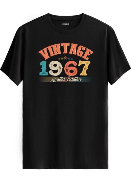 Echo Vintage Tişört 1967 Tarihli Doğum Günü Hediyesi Bisiklet Yaka Vintage Tshirt