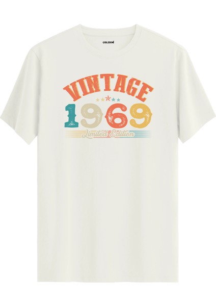 Echo Vintage Tişört 1969 Tarihli Doğum Günü Hediyesi Bisiklet Yaka Vintage Tshirt
