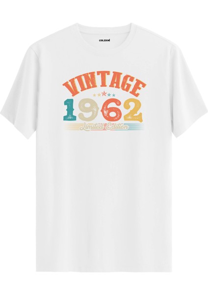 Echo Vintage Tişört 1962 Tarihli Doğum Günü Hediyesi Bisiklet Yaka Vintage Tshirt