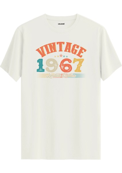 Echo Vintage Tişört 1967 Tarihli Doğum Günü Hediyesi Bisiklet Yaka Vintage Tshirt
