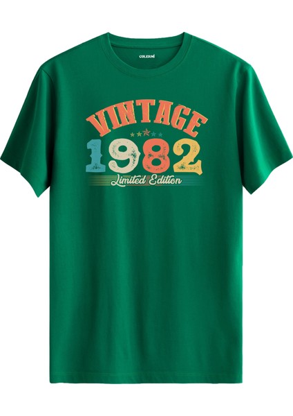 Echo Vintage Tişört 1982 Tarihli Doğum Günü Hediyesi Bisiklet Yaka Vintage Tshirt