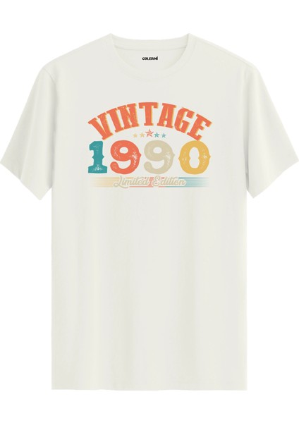 Echo Vintage Tişört 1990 Tarihli Doğum Günü Hediyesi Bisiklet Yaka Vintage Tshirt