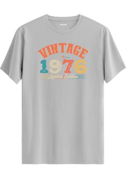 Echo Vintage Tişört 1976 Tarihli Doğum Günü Hediyesi Bisiklet Yaka Vintage Tshirt