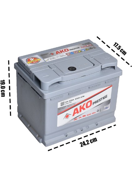 Akü 62 Amper L2 A - Düz 2025 YILI ÜRETİM