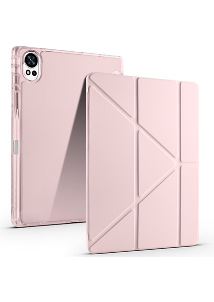 Huawei Matepad 12X Kılıf Tri Folding Üçe Katlanan Kalem Bölmeli Standlı Kılıf Uyandırma Özellikli