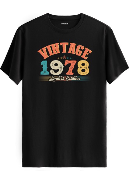 Echo Vintage Tişört 1978 Tarihli Doğum Günü Hediyesi Bisiklet Yaka Vintage Tshirt