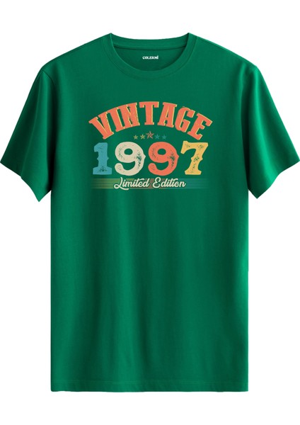 Echo Vintage Tişört 1997 Tarihli Doğum Günü Hediyesi Bisiklet Yaka Vintage Tshirt