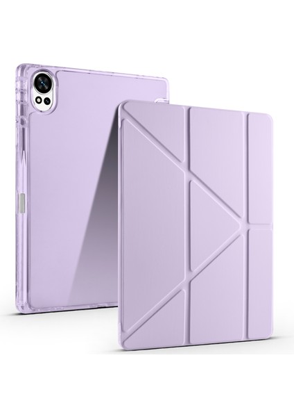Huawei Matepad 12X Kılıf Tri Folding Üçe Katlanan Kalem Bölmeli Standlı Kılıf Uyandırma Özellikli