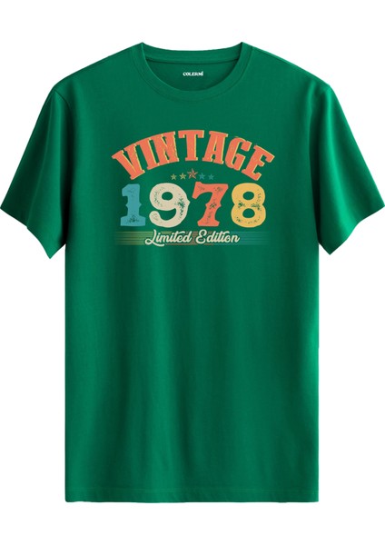 Echo Vintage Tişört 1978 Tarihli Doğum Günü Hediyesi Bisiklet Yaka Vintage Tshirt