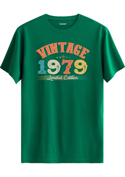 Echo Vintage Tişört 1979 Tarihli Doğum Günü Hediyesi Bisiklet Yaka Vintage Tshirt
