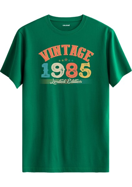 Echo Vintage Tişört 1985 Tarihli Doğum Günü Hediyesi Bisiklet Yaka Vintage Tshirt